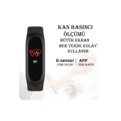 QASUL M4 Akıllı Bileklik Renkli Led Ekran Sensörlü Titreşimli Dokunmatik Siyah - 4