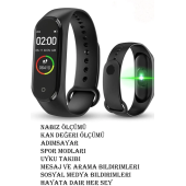 QASUL M4 Akıllı Bileklik Renkli Led Ekran Sensörlü Titreşimli Dokunmatik Siyah - 5