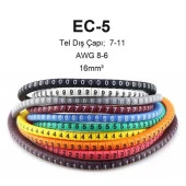 EC-5 Renkli Kablo İşaretleyici Numaratör 16 mm² AWG 6-8 100 adet - 6