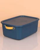 3 Adet 10 Litre Saklama Kabı, Çok Amaçlı Düzenleyici Kapaklı Kutu, Dekoratif Saklama Kutusu, 35x25x15cm - 1