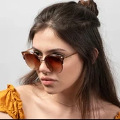 Daniel Klein DK4256P-2 Kahverengi Yuvarlak Oval Cat Eye Kadın Güneş Gözlüğü - 5