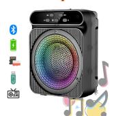 QASUL RGB Işıklı Taşınabilir Bluetooth Hoparlör Fm Radyo/SD Kart/Usb/Bluetooth Speaker Extra Bass - 1