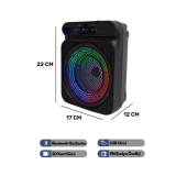 QASUL RGB Işıklı Taşınabilir Bluetooth Hoparlör Fm Radyo/SD Kart/Usb/Bluetooth Speaker Extra Bass - 4
