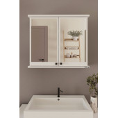 Furniqo AD-1 Banyo Dolabı, 2 Kapaklı Beyaz Lavabo Üstü Aynalı Banyo Dolabı, Çok Amaçlı Dolap - 1