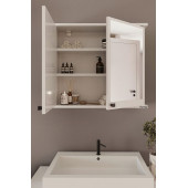 Furniqo AD-1 Banyo Dolabı, 2 Kapaklı Beyaz Lavabo Üstü Aynalı Banyo Dolabı, Çok Amaçlı Dolap - 2