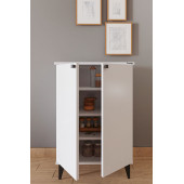 Furniqo CD-1 Çok Amaçlı Dolap, Kiler Dolabı, Banyo Dolabı, Mutfak Dolabı, 2 Kapaklı Beyaz Dolap - 2
