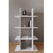 Furniqo Kt-1 Dekoratif Kitaplık, Raf Düzenleyici, Kitap Rafı, Beyaz 70x25x130 Cm Kitaplık - 1