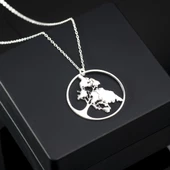 Kadın 925 Ayar Gümüş Ağaç Figürlü Yuvarlak Kolye Özel Tasarım thumbnail 2