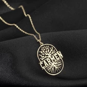 Kadın 925 Ayar Gümüş Ağaç Figürlü İsim Kolye Özel Tasarım thumbnail 1