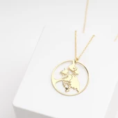 Kadın 925 Ayar Gümüş Ağaç Figürlü Yuvarlak Kolye Özel Tasarım thumbnail 3