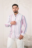 Paul Martin Pamuklu Regular Fit Çizgili Yaka Düğmeli Gömlek thumbnail 2