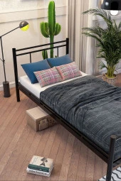 Limni Home Tek Kişilik Ferforje Metal Karyola - Siyah-90X190 - 3