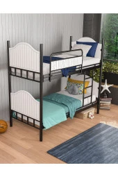 Limni Home Pirimis Genç Odası Metal Ahşaplı Ranza Ve Karyola, 90X190 Cm - 1