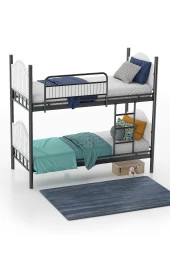 Limni Home Pirimis Genç Odası Metal Ahşaplı Ranza Ve Karyola, 90X190 Cm - 2