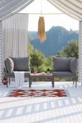 Limni Home Mini Multilounge Bahçe Balkon Mobilyası, Şezlong ( GRİ ) - 3