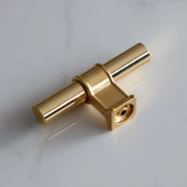 Hisar Altın Gold Metal Düğme Tek Vidalı Çekmece Mutfak Mobilya Dolabı Dolap Kulpu Kulbu Kulpları - 3