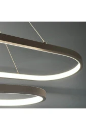 Voxlamp lighting solutions Arcuated Samsung Ledli Oval Sarkıt Led Avize Ø100x30-80x20 Cm Ikili thumbnail 3