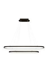 Voxlamp lighting solutions Arcuated Samsung Ledli Oval Sarkıt Led Avize Ø100x30-80x20 Cm Ikili thumbnail 4