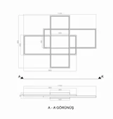 Oblong Keskin Köşe Plafonyer Led Avize 110 x 80 Cm thumbnail 5