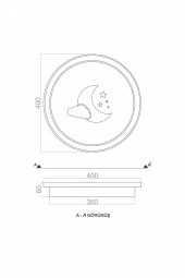 Baby Lamp Plafonyer Led Avize 40 Cm thumbnail 2