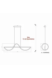 Samsung Led, Modern Sarkıt Avize Retro Ev Ofis Cafe Restoran Belcanto 120 Cm thumbnail 3