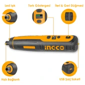 Ingco Usb Şarjlı Li-ion Akülü Akıllı Vidalama Tornavida Seti - 2