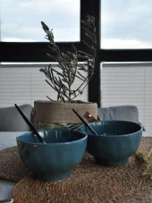 Kase Badem Mavi 2 li Kase 14 Cm - 1