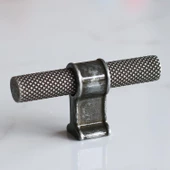 Hisar Eskitme Antik Gümüş Metal Düğme Tek Vidalı Mobilya Mutfak Çekmece Dolap Kulpu Kulbu Kulpları thumbnail 3