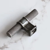 Hisar Eskitme Antik Gümüş Metal Düğme Tek Vidalı Mobilya Mutfak Çekmece Dolap Kulpu Kulbu Kulpları thumbnail 4