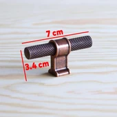 Hisar Eskitme Antik Bakır Metal Düğme Tek Vidalı Mobilya Mutfak Çekmece Dolap Kulpu Kulbu Kulpları thumbnail 2