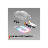 SteelSeries Aerox 3 RGB Ghost Edition Şarjlı Optik Kablosuz Oyuncu Mouse - 3