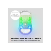 SteelSeries Aerox 3 RGB Ghost Edition Şarjlı Optik Kablosuz Oyuncu Mouse - 5