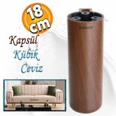 Kapsül Ayak Mobilya Yükseltici Kanepe Tv Ünitesi Koltuk Ayağı Konsol Ayakları Kübik Ceviz 18 Cm - 1