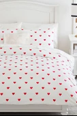 Heart Çift Kişilik Çarşafı Lastikli Kalpli Nevresim Takımı thumbnail 1