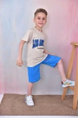 Erkek Çocuk  Los Angeles Baskılı Şortlu T-shirt Takım %100 Pamuklu Kompak Kumaş (y8qH66k9QF) - 4
