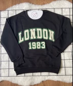 London Baskılı Çocuk Oversize Sweatshirt (Dhb9QCy9COvKv) - 1