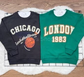 Oversize 2'li Sweatshirt London+Chıcago Baskılı (Füme CHİCAGO Yeşil LONDON) (jIg1fgFgKGqVN) - 7