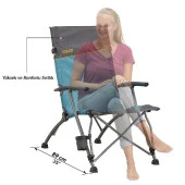 Uquip Sidney Yüksek Konforlu & Takviyeli Katlanır Kamp Sandalyesi - 3