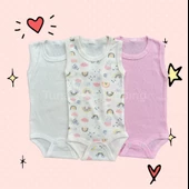 %100 PAMUKLU BEBEK ÇITÇITLI BODY ZIBIN 3'LÜ SET - PEMBE BEYAZ PEMBE BULUT (cIb7Lu3JrMjsz) - 6