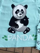 %100 PAMUK YAZLIK KISA KOL KAPRİ BEBEK-ÇOCUK PİJAMA TAKIMI - YAZLIK PİJAMA TURKUAZ PANDA (ix4AYQOFDOjrw) - 6