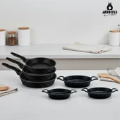 Amboss Onix 6 Parça Odin Döküm Tava ve Sahan Seti thumbnail 1