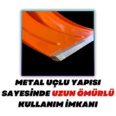 Plastik Metal Uçlu Faryap Kar Küreme Küreği Ahır Gübre Pisliği Temizleme Turuncu 37x30 cm Kürek - 2
