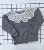 Önlük Yakalı Çocuk Sweatshirt Oversize Kalıp (WndPQxEu5L15h) - 1