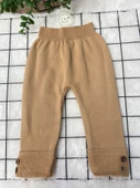 Unisex İçi Havlulu Kalın Kışlık Beli Lastikli Triko Pantolon (0Uum3KKFruPks) - 1