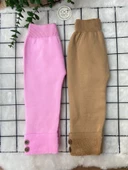 Unisex İçi Havlulu Kalın Kışlık Beli Lastikli Triko Pantolon 2'Lİ SET - PEMBE KAHVE (BQJrotNE90KfQ) - 1