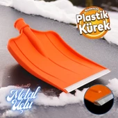 Plastik Metal Uçlu Faryap Kar Küreme Küreği Ahır Gübre Pisliği Temizleme Turuncu 43x34 cm Kürek - 1