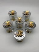 6'lı Ayaklı Gümüş Elysia Cam Magnolia Kasesi, Kelebek Kapaklı Dondurmalık, Şekerlik, Çerezlik - 2