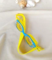 Deniz Gözlüğü Silikon Çocuk Havuz Sörf Yüzücü Gözlüğü Neon Sarı - 2