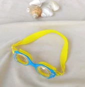 Deniz Gözlüğü Silikon Çocuk Havuz Sörf Yüzücü Gözlüğü Neon Sarı - 3