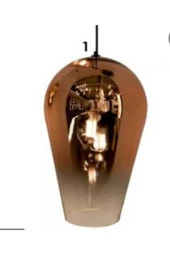 Tamled newlight Mimari Modern Life Bakırdan Şeffafa Tekli Avize - 1